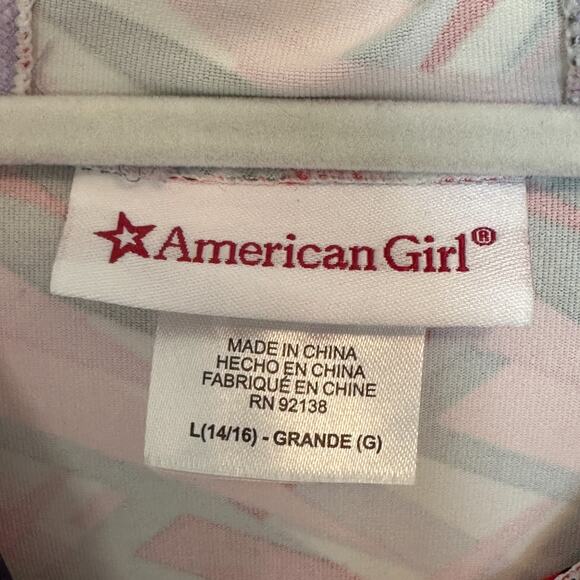 American Girl Kids Feeling Fierce Jacket Size Large Geometric Zip Front Hooded - Picture 4 of 9